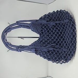 Monserat De Lucca Blue Net Hobo Tote Bag